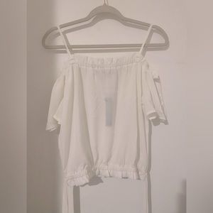White crop top blouse